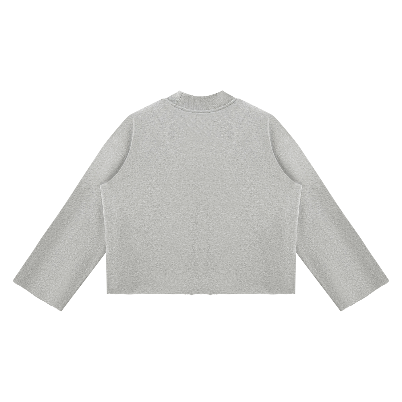 Mock Neck Raw Edge Boxy Sweatshirt