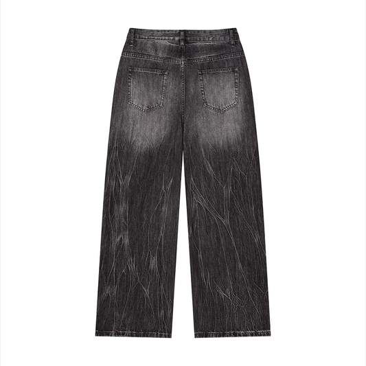 Vintage Wash Wide Leg Jeans