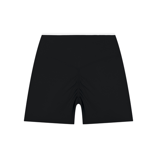 High Rise Color Block Yoga Shorts