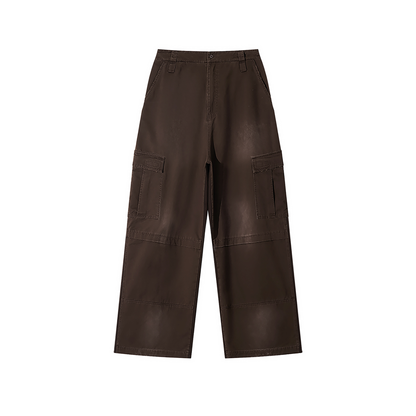 Sunfade Washed Wide Leg Cargo Pants