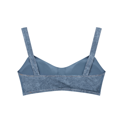 Faux Denim Sports Bra