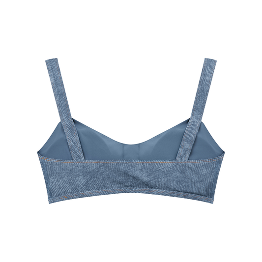 Faux Denim Sports Bra