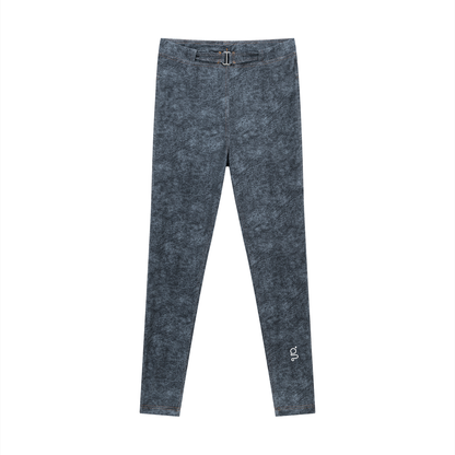 Faux Denim Zip-Fly Leggings