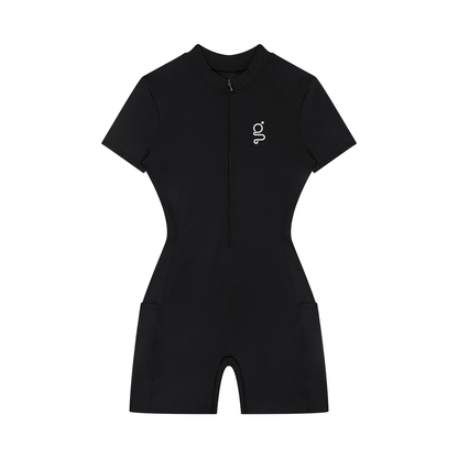 Quarter-Zip Short Sleeve Romper