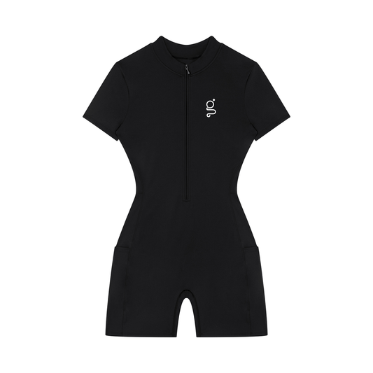Quarter-Zip Short Sleeve Romper