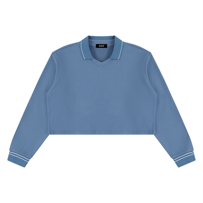 Crop Collared Sweatshirt