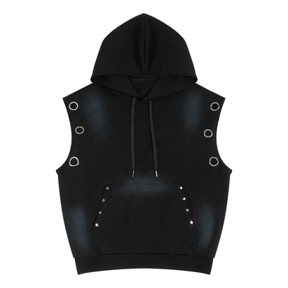 Vintage Wash Sun Fade Sleeveless Hoodie