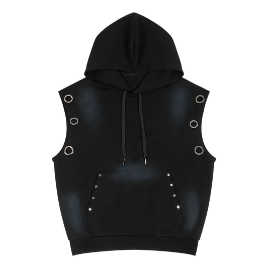 Vintage Wash Sun Fade Sleeveless Hoodie