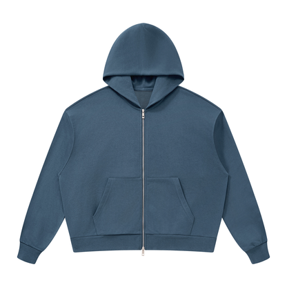 Drop Shoulder Full Zip Hoodie
