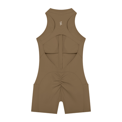 Quarter-Zip Yoga Romper
