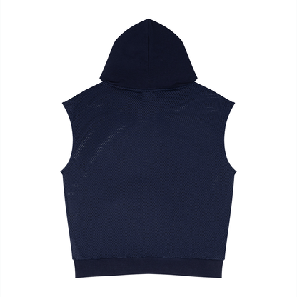 Panel Mesh Sleeveless Hoodie
