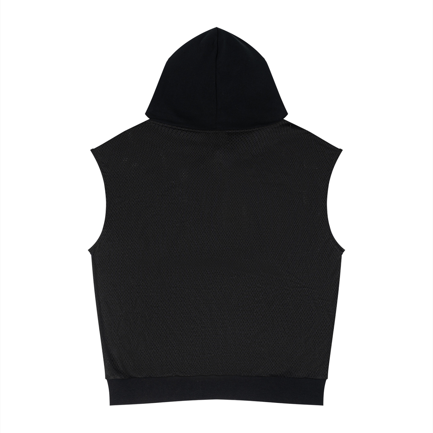 Panel Mesh Sleeveless Hoodie