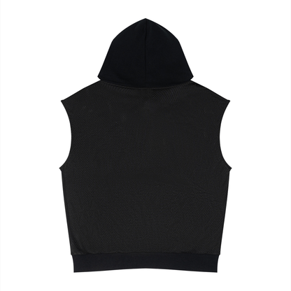 Panel Mesh Sleeveless Hoodie