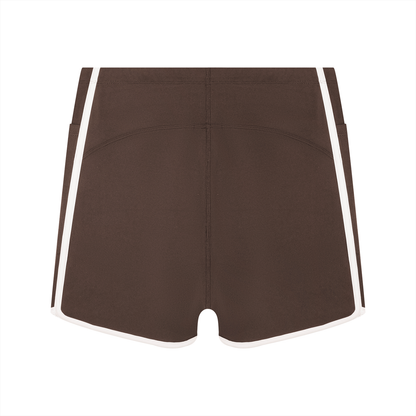 High Rise Color Block Yoga Shorts