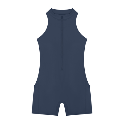 Quarter-Zip Yoga Romper