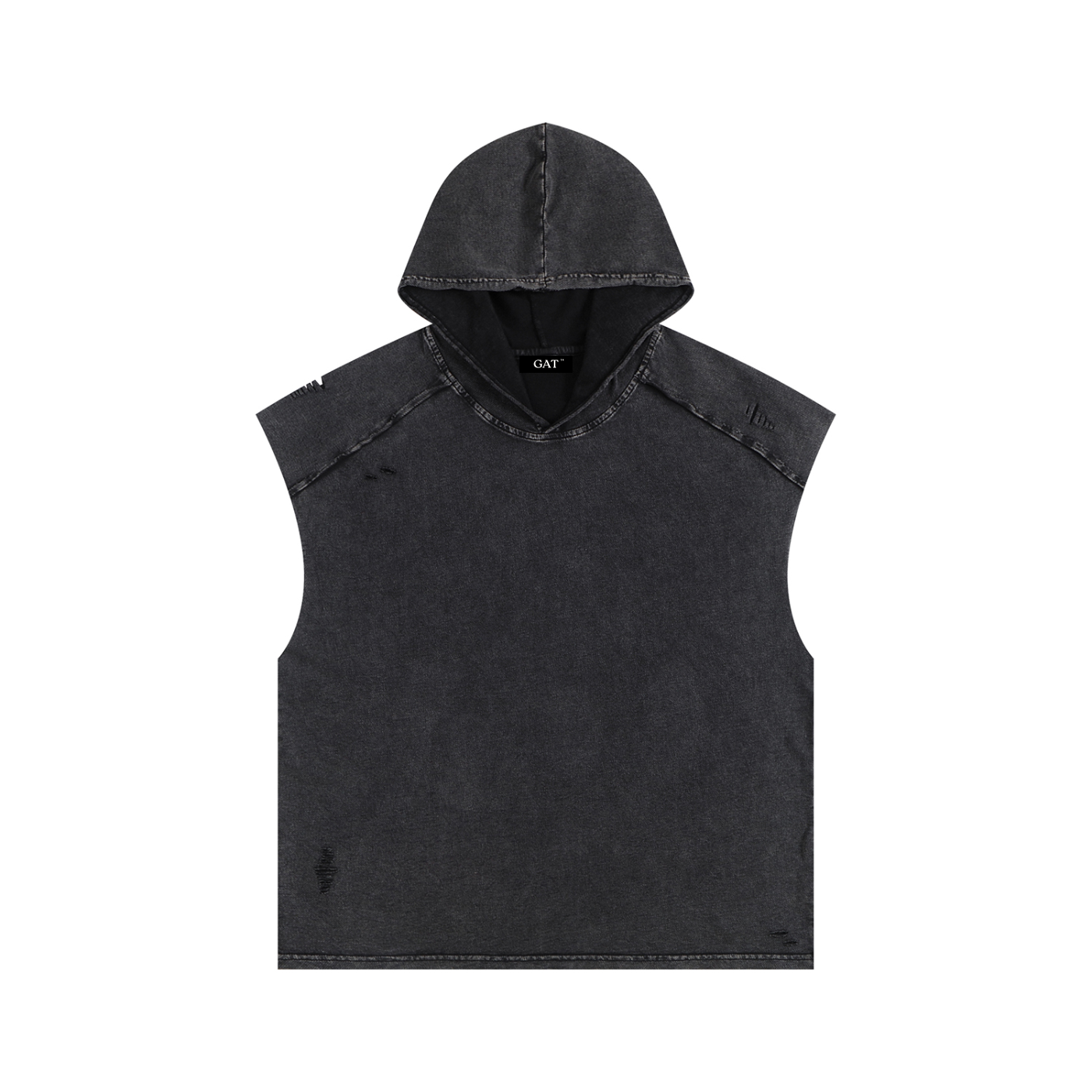 Snow Washed Boxy Hooded Tank Top