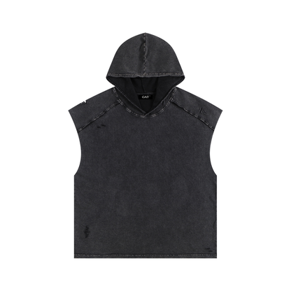 Snow Washed Boxy Hooded Tank Top
