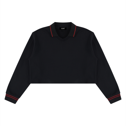 Crop Collared Sweatshirt
