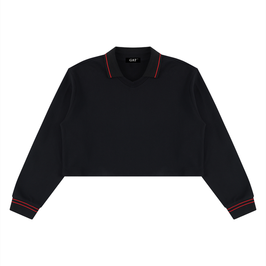 Crop Collared Sweatshirt