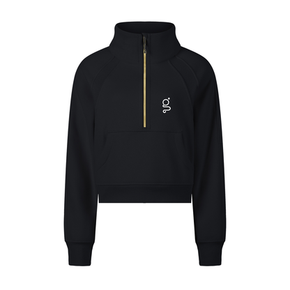 Cropped Half-Zip Sweatshirt