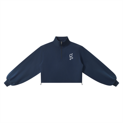 Mock-Neck Quarter-Zip Sweatshirt