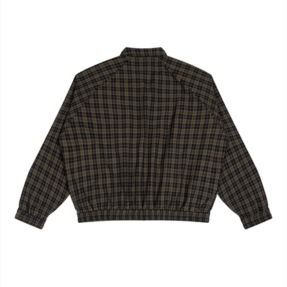 Plaid Full-Zip Track Jacket