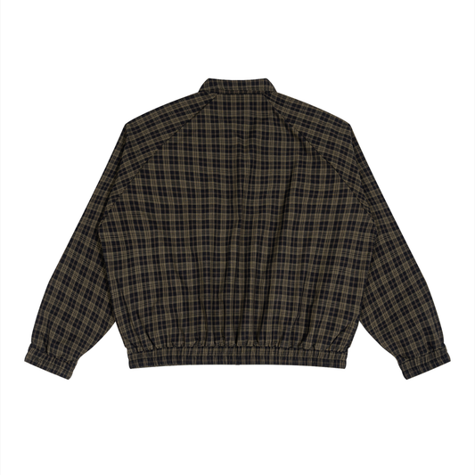 Plaid Full-Zip Track Jacket