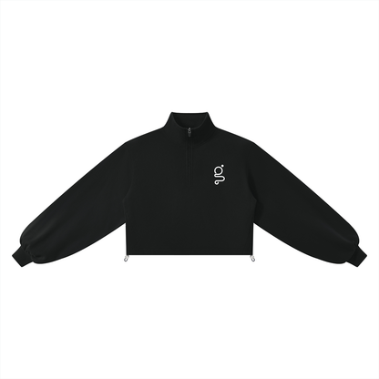 Mock-Neck Quarter-Zip Sweatshirt