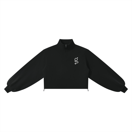 Mock-Neck Quarter-Zip Sweatshirt