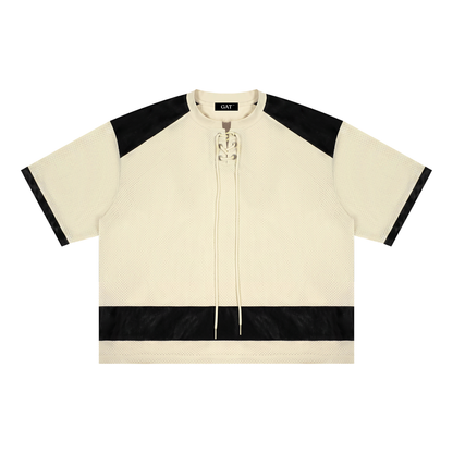 Raglan Sleeve Mesh Boxy T-Shirt