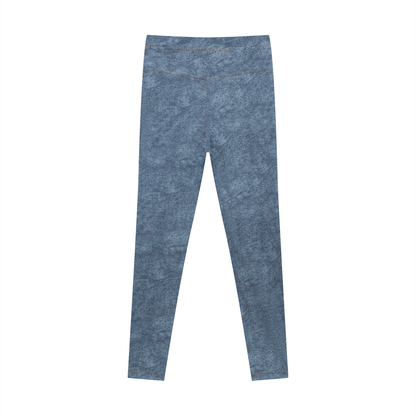 Faux Denim Zip-Fly Leggings