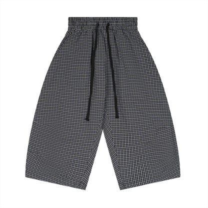 Plaid Loose Capri Shorts