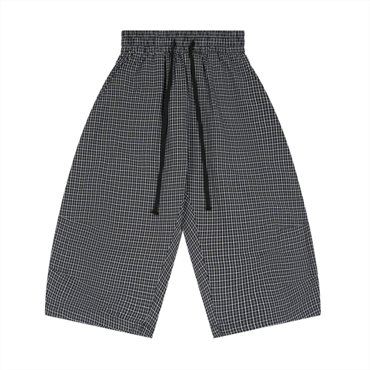 Plaid Loose Capri Shorts