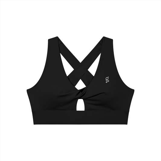 Twist Front V-Neck Sports Bra