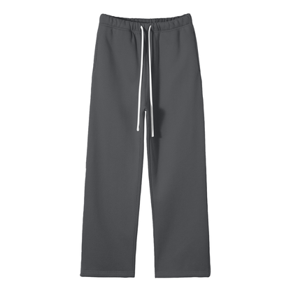 Solid Color Fleece Straight Leg Pants