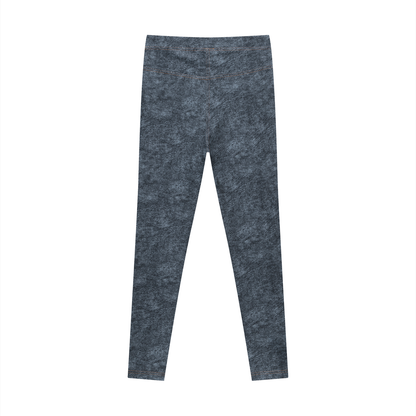 Faux Denim Zip-Fly Leggings