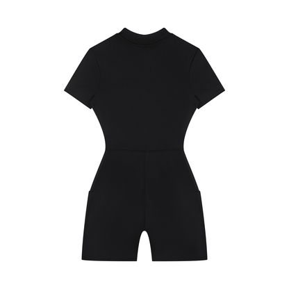 Quarter-Zip Short Sleeve Romper