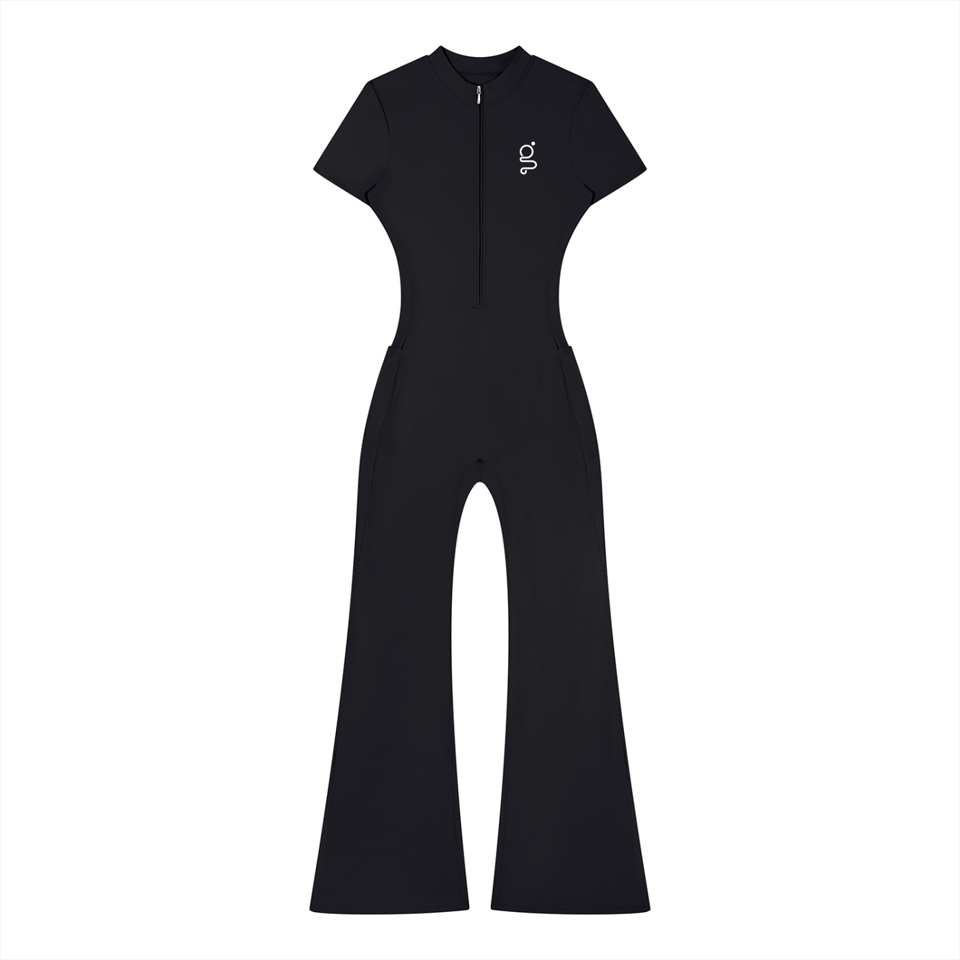 Tight Flared Leg Quarter-Zip Jumpsuit