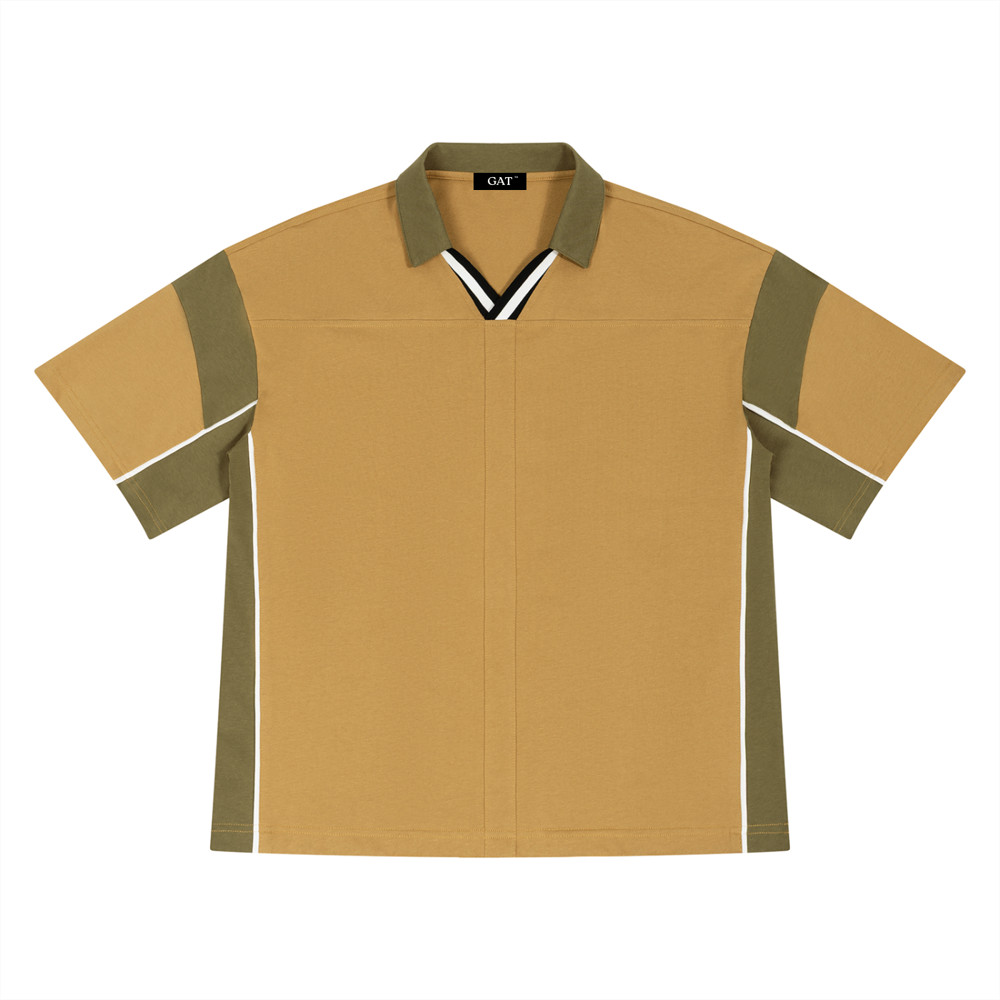 Boxy Color Block Polo Shirt