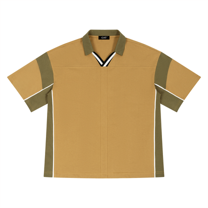 Boxy Color Block Polo Shirt