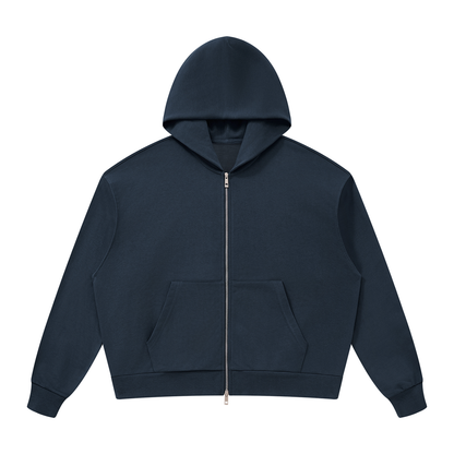 Drop Shoulder Full Zip Hoodie