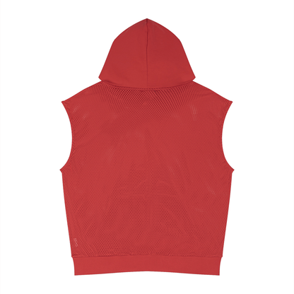 Panel Mesh Sleeveless Hoodie