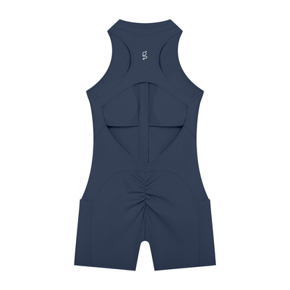Quarter-Zip Yoga Romper