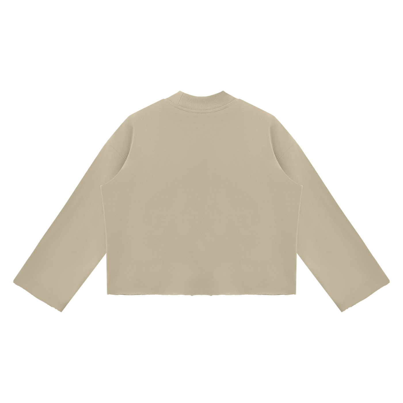 Mock Neck Raw Edge Boxy Sweatshirt