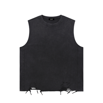 Snow Washed Raw-Hem Tank Top