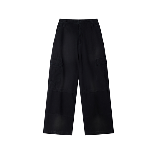 Sunfade Washed Wide Leg Cargo Pants