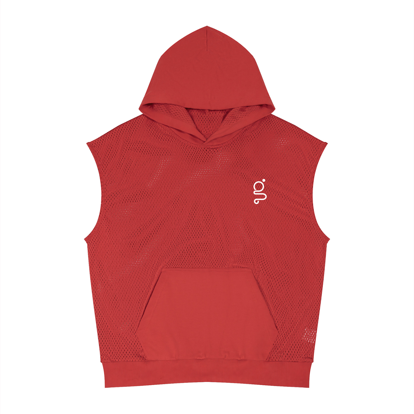 Panel Mesh Sleeveless Hoodie