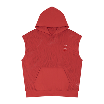 Panel Mesh Sleeveless Hoodie