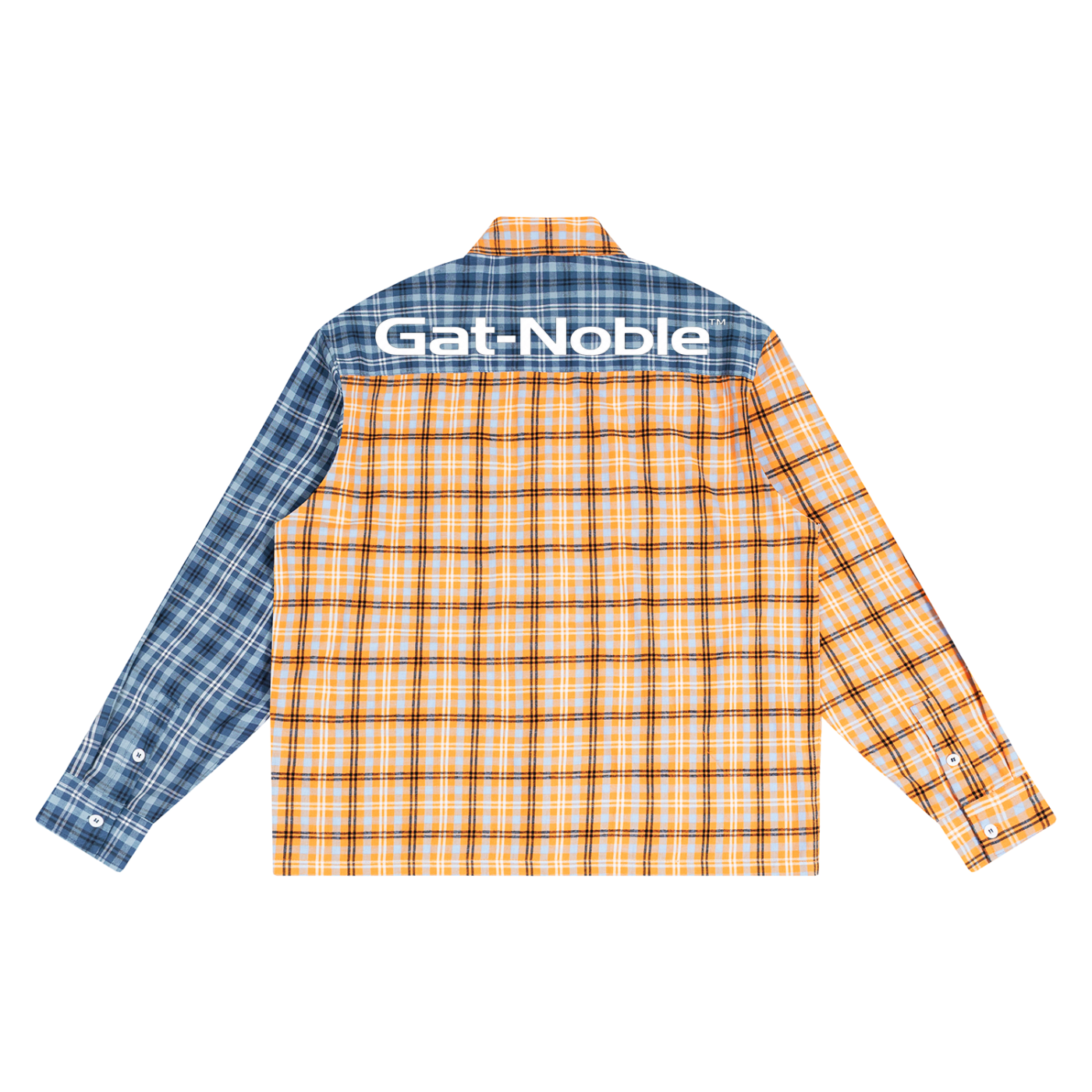 Oversized Plaid Color Block Shirt