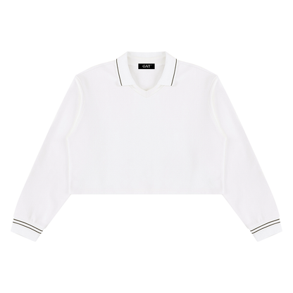 Crop Collared Sweatshirt
